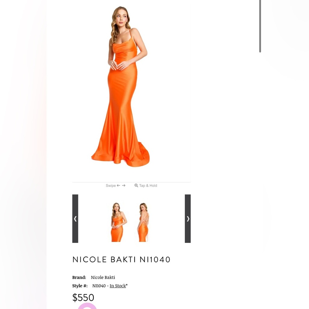 ✨ Vivid Orange NICOLE BAKTI Prom Gown for Sale! ✨